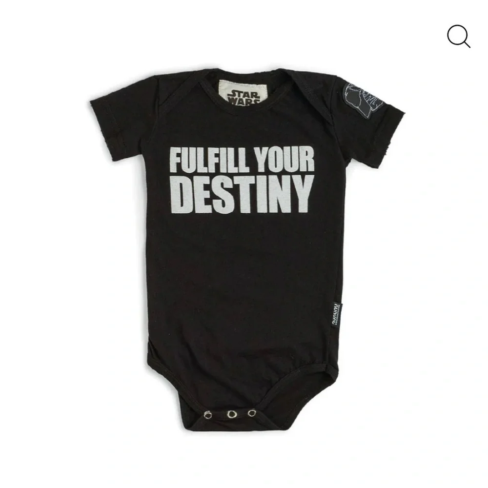 nununu Black 'Fulfill Your Destiny' Bodysuit Star Wars